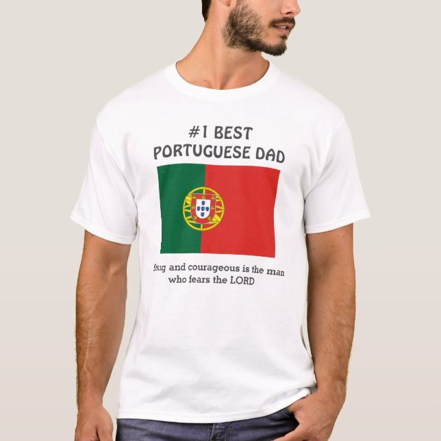 T-shirt Personnalisé Fort courageux PÈRE PORTUGAIS (Devant)