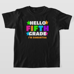 T-shirt Personnalisé Hello Fifth Grade Student Kids Nom