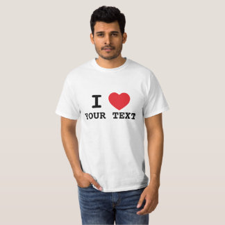 T-shirt Personnalisé I coeur texte, Cadeau pour amie-copin