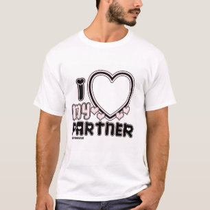T-shirt personnalisé I Love My Partner en noir 
