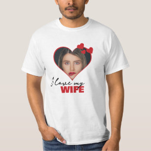 T-shirt Personnalisé J'aime ma femme Coeur Photo