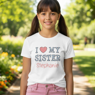 T-Shirt personnalisé 'J'aime ma sœur' pour enfants