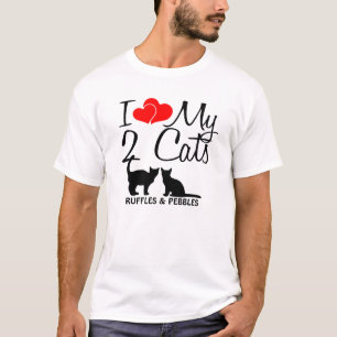 T-shirt Personnalisé J'Aime Mes Deux Chats