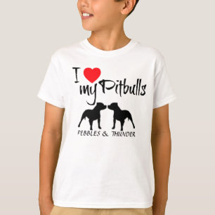 T-shirt Personnalisé J'Aime Mes Pitbulles