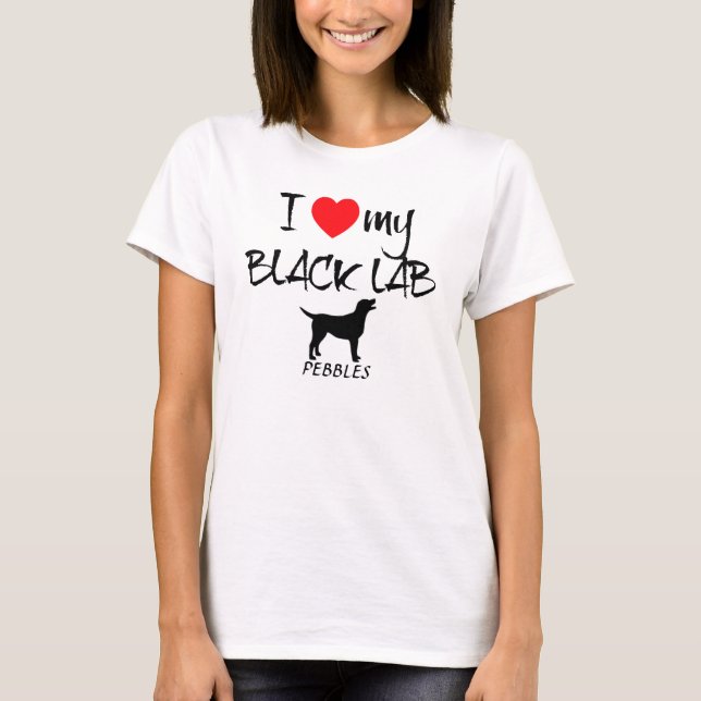 T-shirt Personnalisé J'Aime Mon Black Lab (Devant)