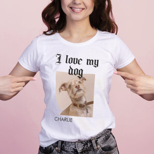 T-shirt Personnalisé J'aime mon chien photo
