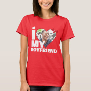 T-shirt Personnalisé J'aime mon copain Photo du coeur