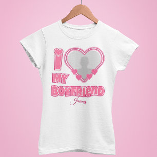 T-shirt Personnalisé J'aime mon petit ami – Ajouter une ph