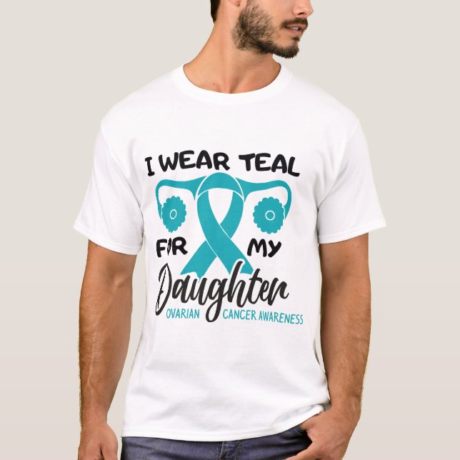 T-shirt Personnalisé Je porte Turquoise pour Ma fille (Devant)