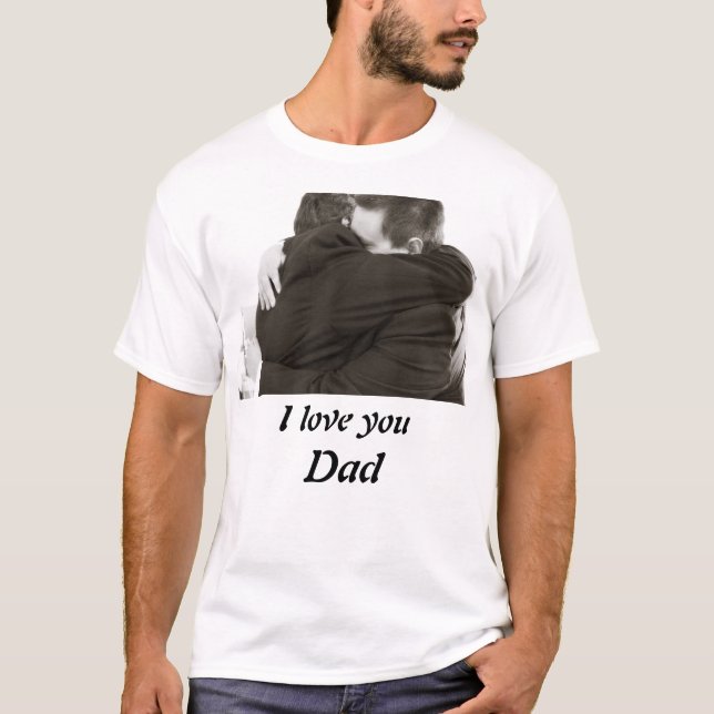T-shirt Personnalisé Je t'aime Papa Photo Jeu d'oreiller (Devant)