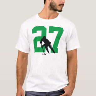 T-shirt Personnalisé Joueur de Hockey Numéro Vert