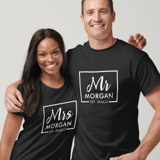 T-shirt PERSONNALISÉ M. et Mme couple personnalisé