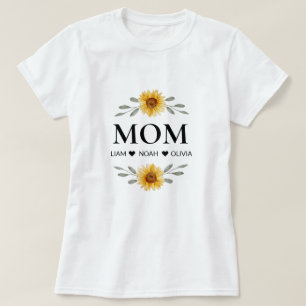 T-shirt Personnalisé Maman Avec Enfants Noms Mères Jour Ca