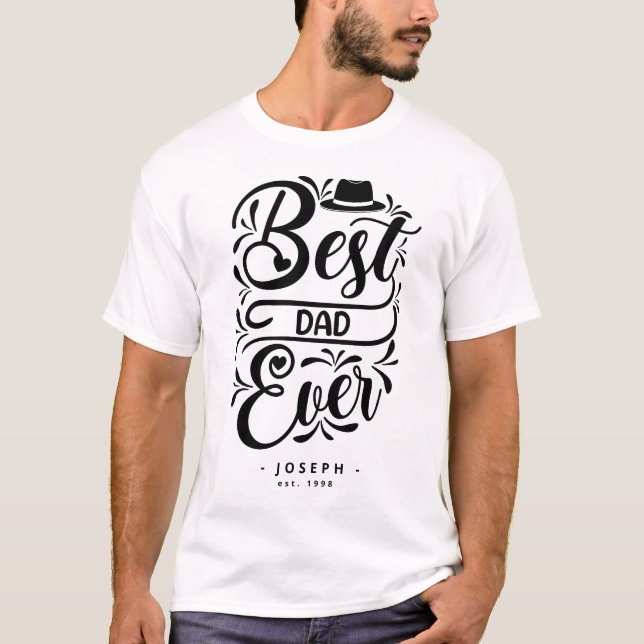 T-shirt Personnalisé Meilleur Papa Jamais Fête des pères C (Devant)