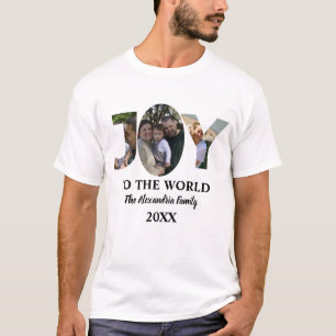T-shirt Personnalisé moderne 3 photo collage joie au monde