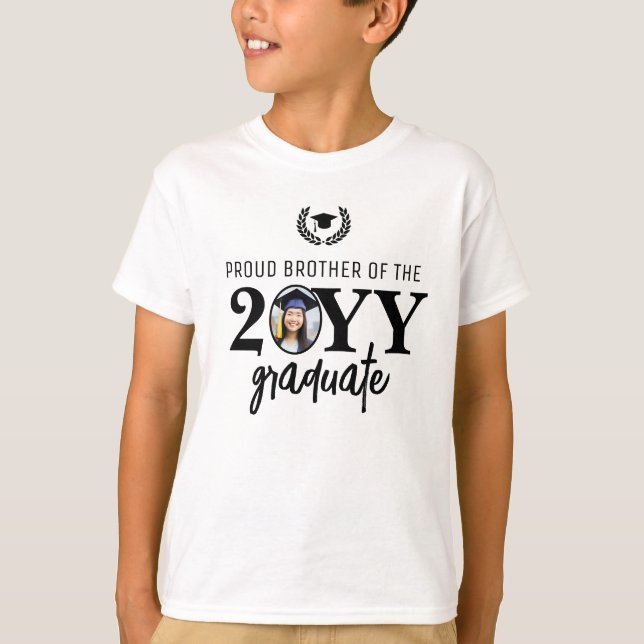 T-shirt Personnalisé Moderne Fier Frère du Diplômé (Devant)