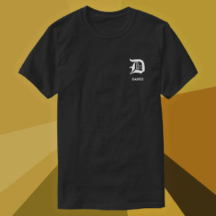 T-Shirt Personnalisé Monogramme Gothique Blacklett