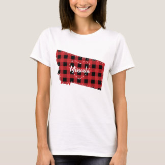T-shirt Personnalisé Montana Accueil Buffalo d'État Plaid 