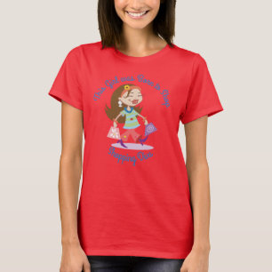 T-shirt Personnalisé Né pour Shop Funk Shopping Diva Blue 