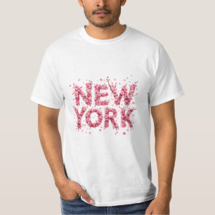 T-shirt personnalisé 'New York' à fleurs roses élé