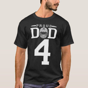 T-shirt Personnalisé Numéro 4 Fier Football Papa Personnal