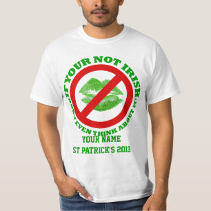 T-shirt Personnalisé pas de baiser la Saint Patrick jour