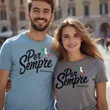 T-shirt personnalisé Per Sempre pour couples assor