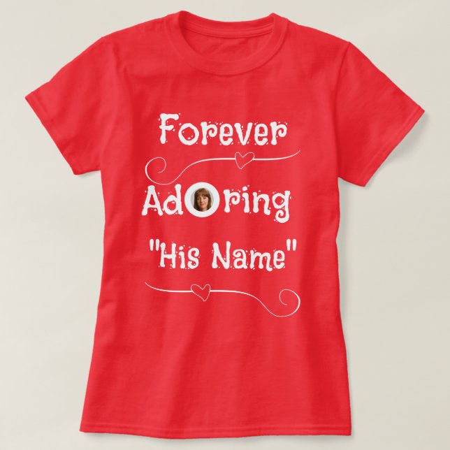 T-shirt Personnalisé pour l'adorer Saint Valentin Coeurs (Design devant)