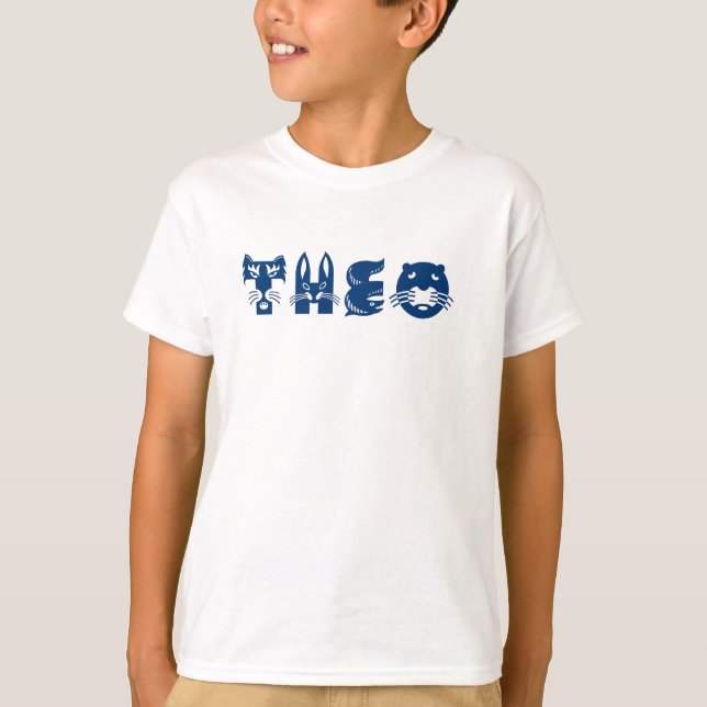 T-shirt Personnalisé pour un enfant nommé Theo (Devant)