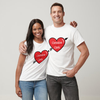 T-shirt personnalisé, T-shirt coeur d'amour et T-s