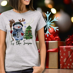 T-shirt Personnalisé "Tis the Season" Antlered Snowman