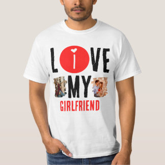 T-shirt Personnalisé Unique 2 photo Collage I Love My Girl