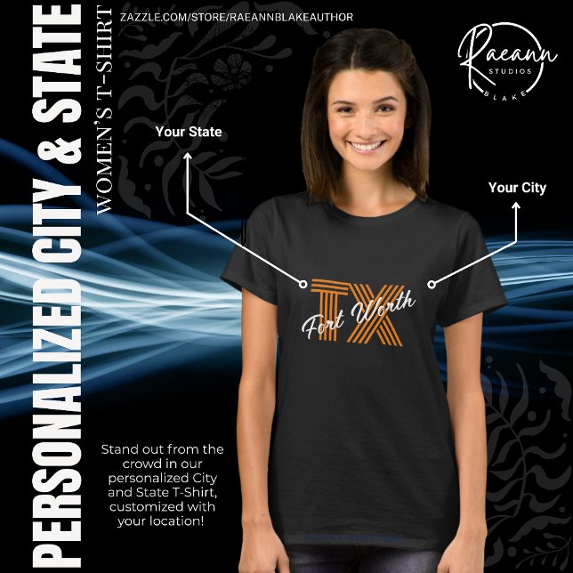 T-Shirt personnalisé Ville et État (Créateur téléchargé)