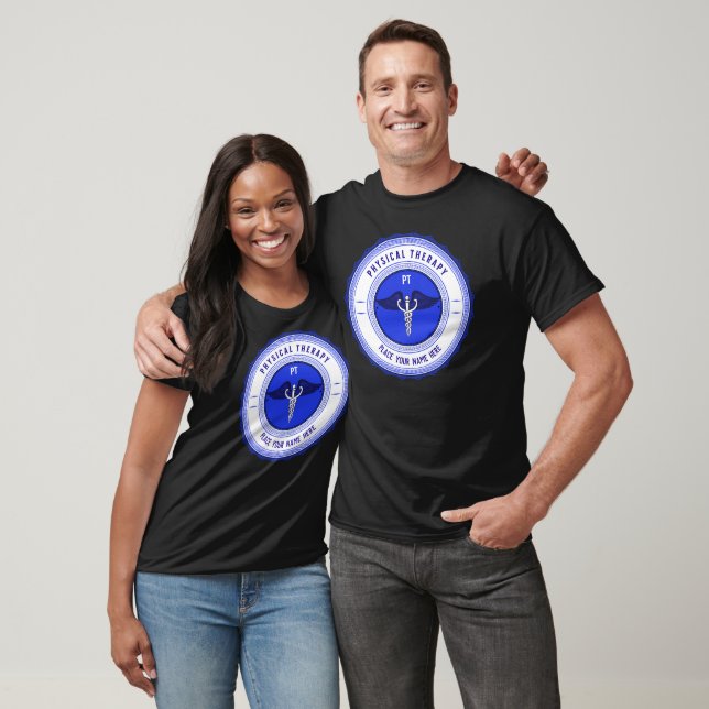 T-shirt Personnalisé Votre Nom Thérapie Physique Caduceus (Unisexe)