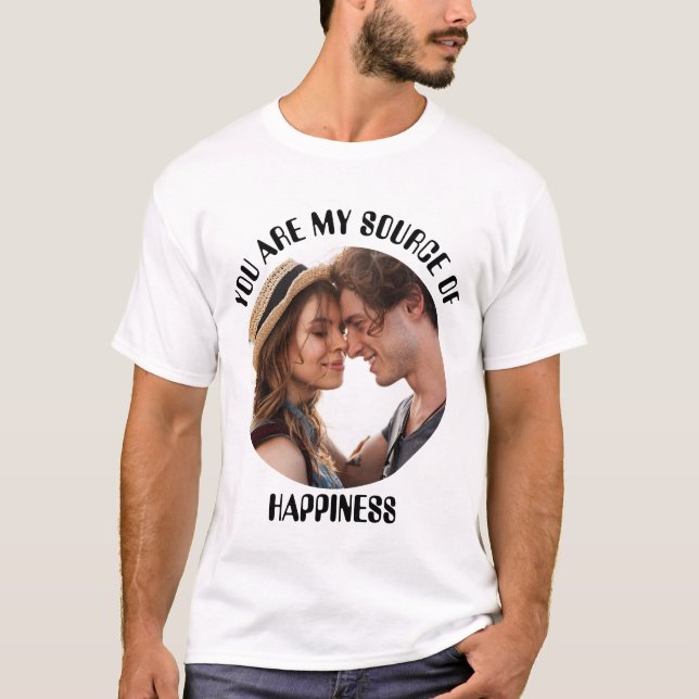 T-shirt Personnalisé Vous êtes ma source de bonheur Photo (Devant)