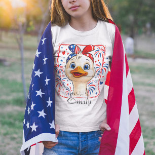 T-shirt Personnalisée 4 juillet Goose Girl Patriotique USA