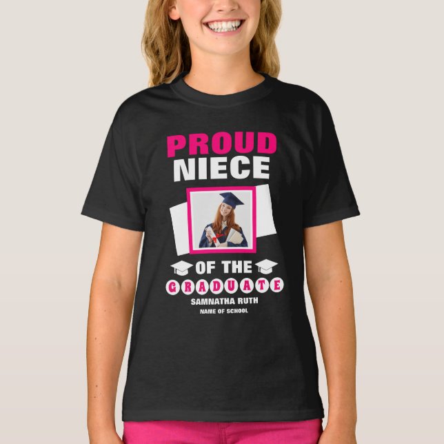 T-shirt Personnalisée Fière Nièce Du Diplômé Photo (Devant)