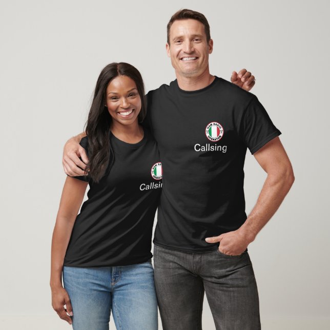 T-shirt Personnaliser Ham Radio Operator drapeau italique (Unisexe)
