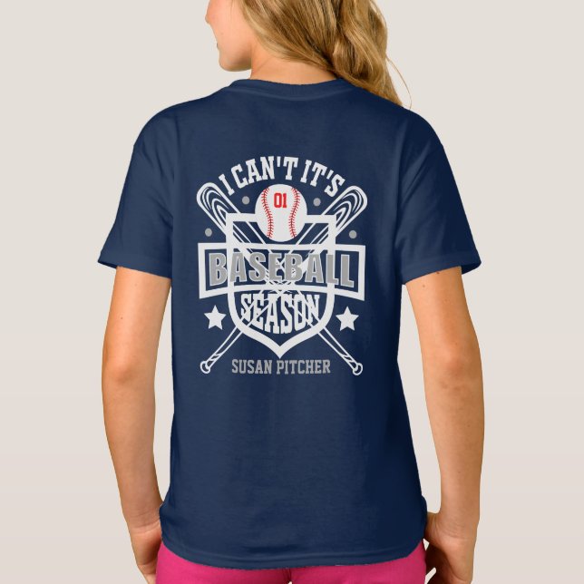 T-shirt Personnaliser Je ne peux pas son baseball Saison N (Dos)