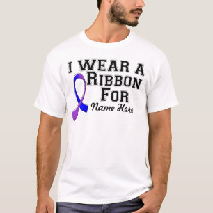 T-shirt Personnaliser je porte un ruban bleu et violet