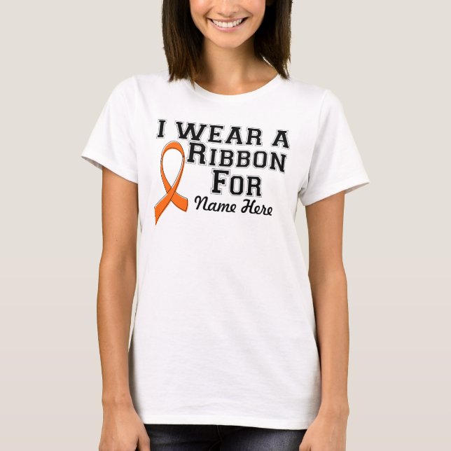 T-shirt Personnaliser je porte un ruban orange (Devant)