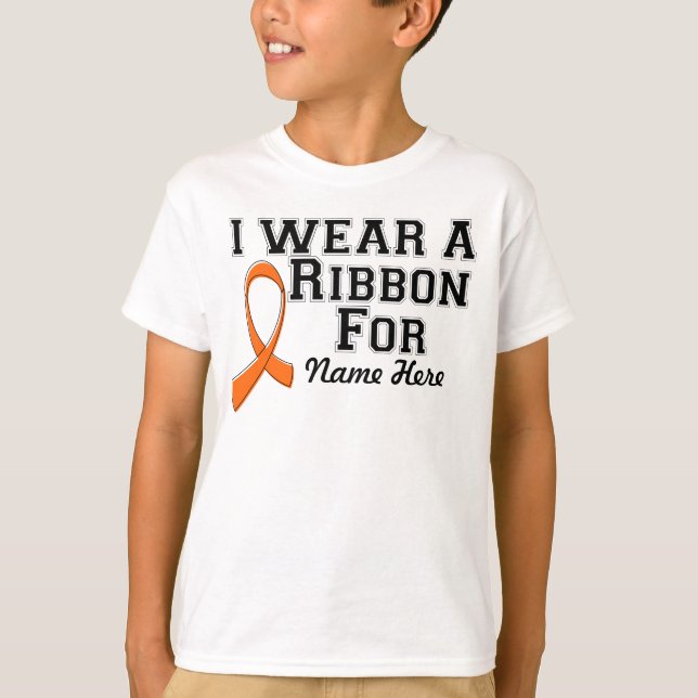 T-shirt Personnaliser je porte un ruban orange (Devant)