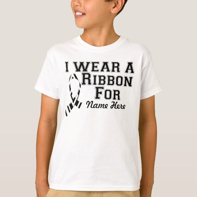 T-shirt Personnaliser je porte un ruban zébré (Devant)