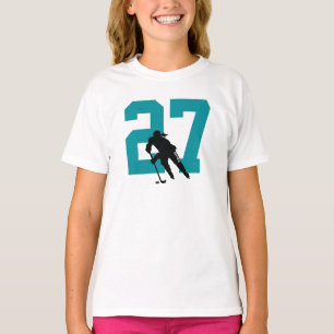 T-shirt Personnaliser le nom du joueur de hockey féminin N