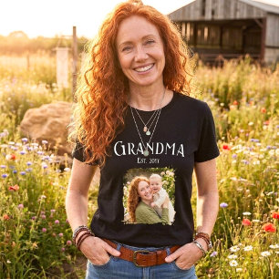 T-shirt Personnaliser Nom Nouvelle Grand-mère Année Photo