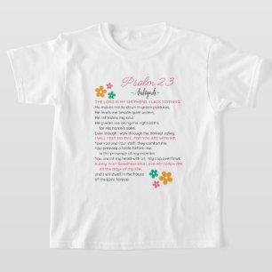 T-shirt Personnaliser Psaume 23-NIV Bible Scripture Fleurs