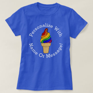 T-shirt PERSONNALISER Rainbow Swirl Ice Cream