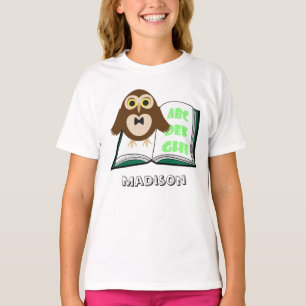 T-shirt Personnalisez la chouette Cool mignonne avec Alpha