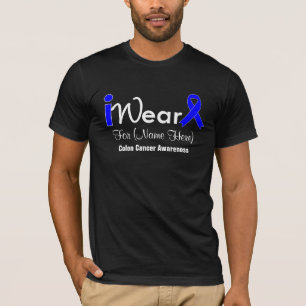 T-shirt Personnalisez le cancer du colon de ruban bleu