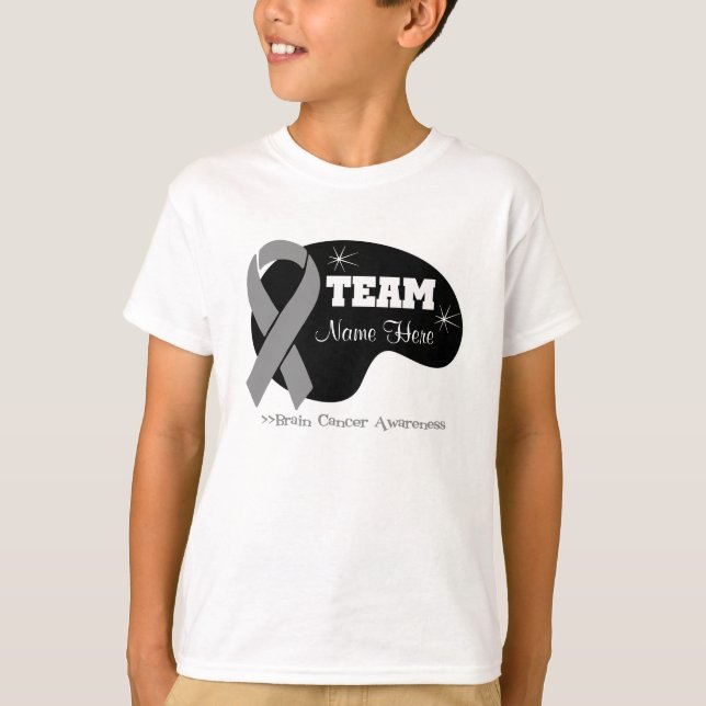 T-shirt Personnalisez le nom d'équipe - cancer du cerveau (Devant)
